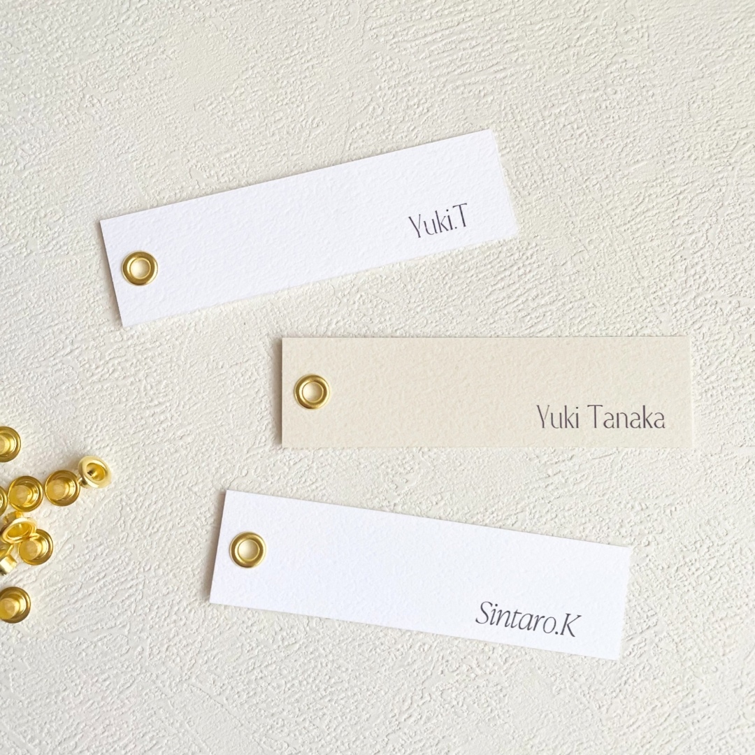 【まみや】席札　リボン　タグ風 タグ風 席札 リボン ペーパーアイテム 結婚式 - メルカリ