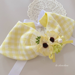 イエローギンガム＊フラワーtippet♡ティペット♡ペット用ケープ♡ケープ♡つけ襟♡トリミング♡誕生日♡バースデー♡ウェディング♡前撮り♡撮影用