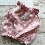 ふんわりガーゼのノースリーブブラウス⭐︎ピンク🩷ドット⭐︎  犬服　フレブル　スモック　水玉