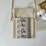 インド刺繍リボンのサコッシュ　【アイボリー】