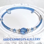 貴和クリスタル　アイスブルー シングル　ワイヤー　ブレスレット 　#minne_new #スワロフスキー