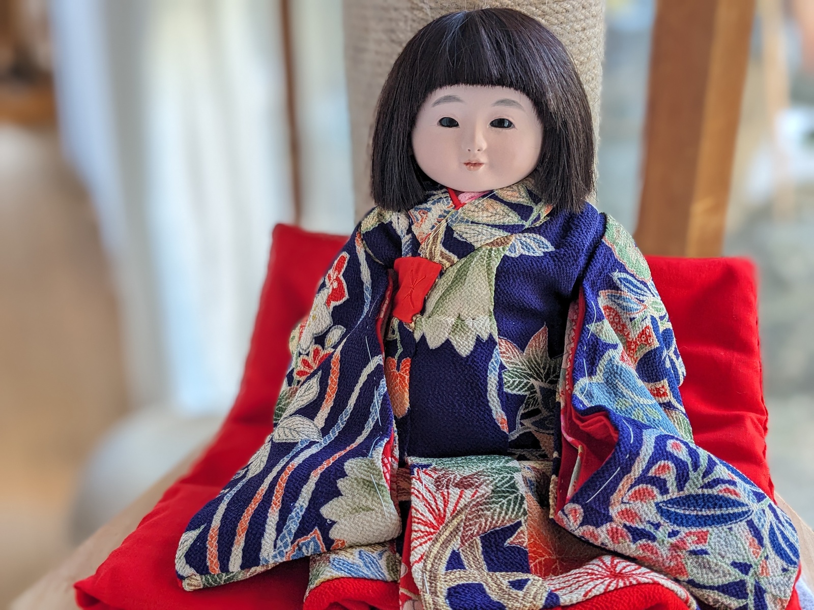 【まめやん】旧家から出てきた市松人形①♪90cm Amazon | 【正絹市松】【市松人形】13号市松人形：正絹汕頭刺繍