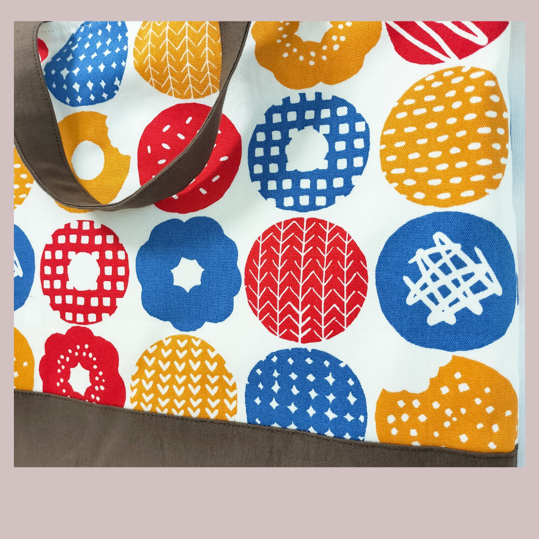 送料無料】ドーナツ♪レッスンバッグ、絵本バッグ - handmade mimo