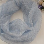 夏 感謝価格💕【20%off】リネンガーゼねじりスヌード (ブルー) 