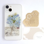 インナーシート♡全機種対応　360　押し花インナーシート　スマホステッカー　押し花スマホ　紫陽花　花束　スマホケースに挟むだけ♪　スマホ　インナーシート