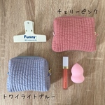 Sサイズ　ヌビポーチ　チェリーピンク、トワイライトブルー