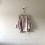【夏前SALE】ゆったり裾ギャザーブラウス＊french linen100%　Dusky-pink