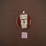 携帯クリーナーストラップ　白猫黒猫招き猫　4cm　3種類