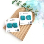 タイルみたいなピアス2(ターコイズ)