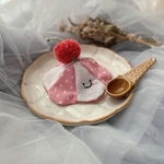 【10cmぬいぐるみ用】クリームソーダな帽子いちご味🍓