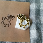 【消しゴムはんこ】お花とことり