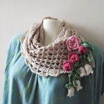 揺れるすずらんと小花の2WAYストール・27JL