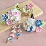 再販【受注生産品】【キャンディカラー】つまみ細工の髪飾り(パッチンピン) ★三歳さん七五三向け　