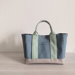 帆布トートバッグM 横マチ  ブルージェイド×スモーキーセラドン×アイスグレー  倉敷帆布