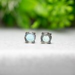 ラブラドライト・ピアス　5mm（1ペア）☆ステンレス