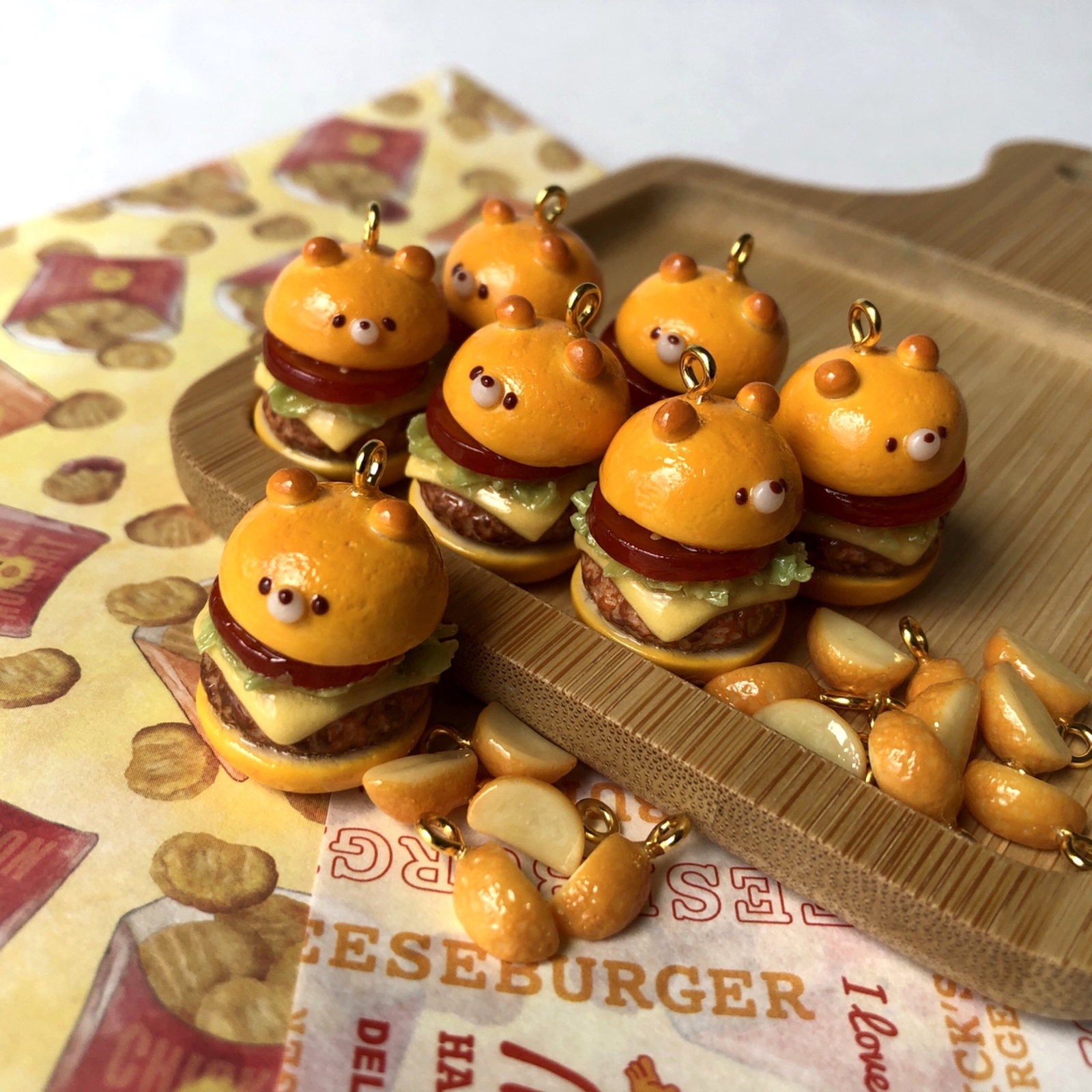 くまさんハンバーガー キーホルダー フェイクスイーツ フェイク