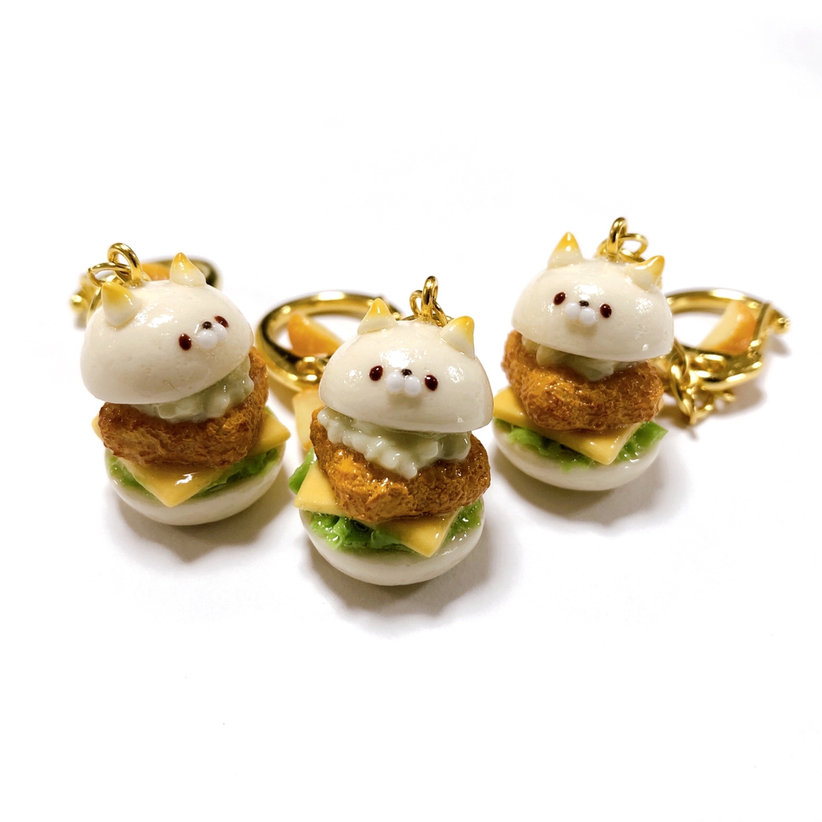 ♡チキン南蛮バーガーCookie♡こいぬ　フェイクスイーツ　チャーム　樹脂粘土 ♡チキン南蛮バーガーCookie♡こいぬ フェイクスイーツ チャーム