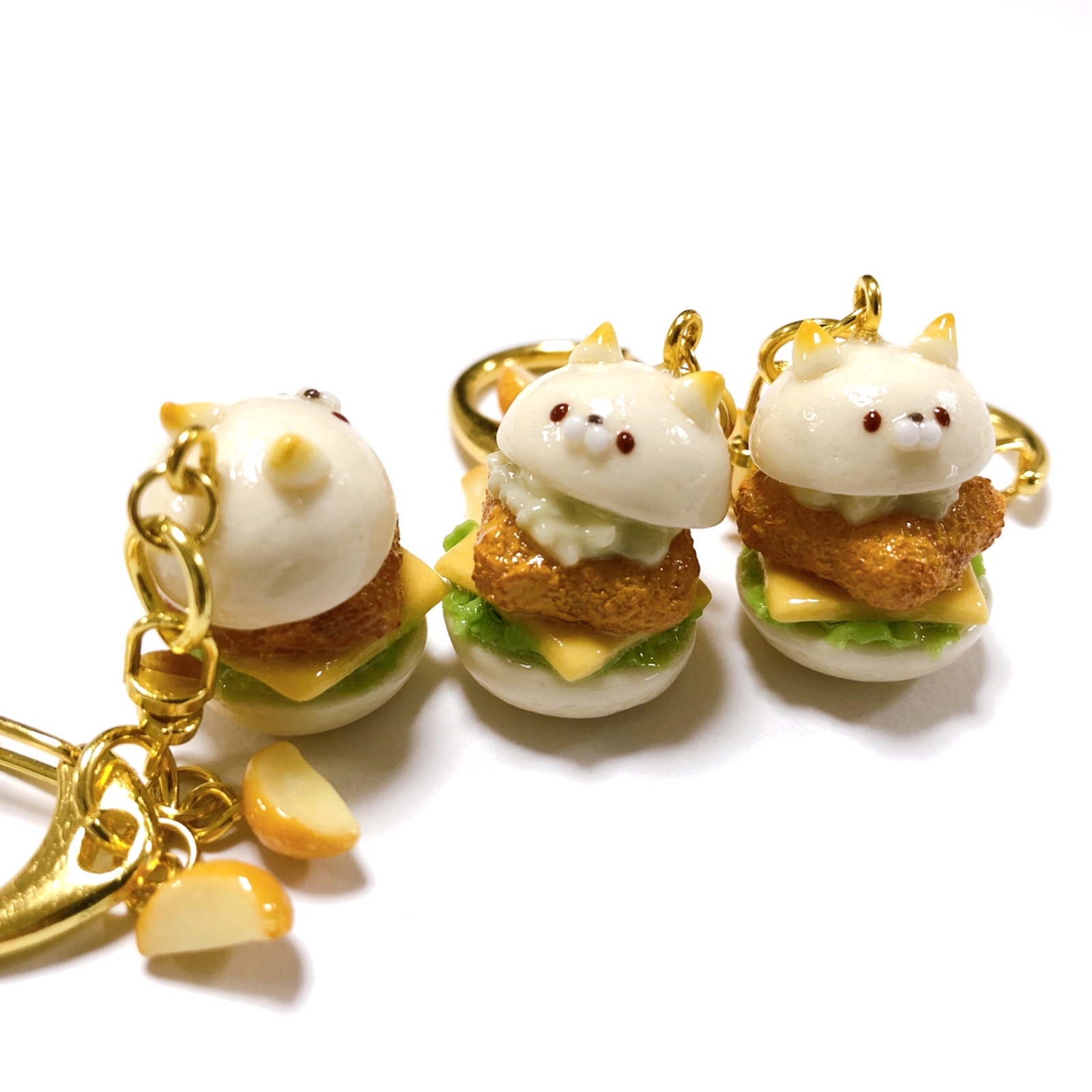 ♡バケットサンド　ライ麦♡　こぐま　チャーム　フェイクフード　樹脂粘土 唐揚げ フェイクフード チャーム ミニチュア 食品サンプル 樹脂