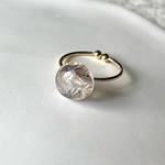 mix stone ring  アイオライト×ローズクォーツ