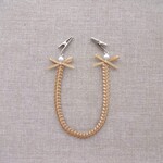 【ｍ様リクエスト品】＊リボン帽子クリップ（ベージュ）＊パールビーズ＊