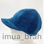 つば付きタオルキャップ☆青