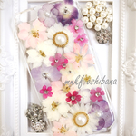 再販❣️キラキラ押し花のiPhoneケース
