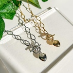 メタルハート オーバルチェーン ショート ネックレス GOLD or SILVER