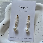 クリアビーズ ファルファーレ 淡水パール ピアス イヤリング イヤーカフ 透明感 揺れる ゴールド