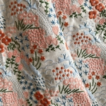 [コピー] 綿麻刺繍生地 花畑 ベージュ系 やや厚手 140×50cm〜