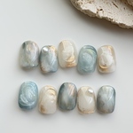 𝐬𝐢𝐳𝐞 𝐨𝐫𝐝𝐞𝐫： 大人ニュアンスのもやもやブルーネイル