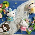 ハンドメイド  フェルトリース　七夕　うさぎちゃん