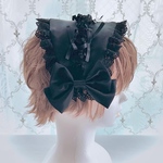 黒薔薇とリボンのヘッドドレス