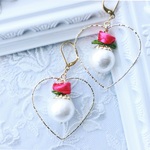R42   little roseコットンパールピアス&イヤリング