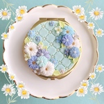 マーガレットのお花ミラー大/ミントグリーン