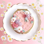 マーガレットのお花ミラー大/ピンク