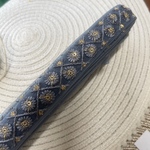 [専用、150cmカット] 1017F、デニムブルー、チュール・インド刺繍リボン