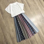ドット＆ストライプ＆チェック の いろいろ かわいい パッチスカート