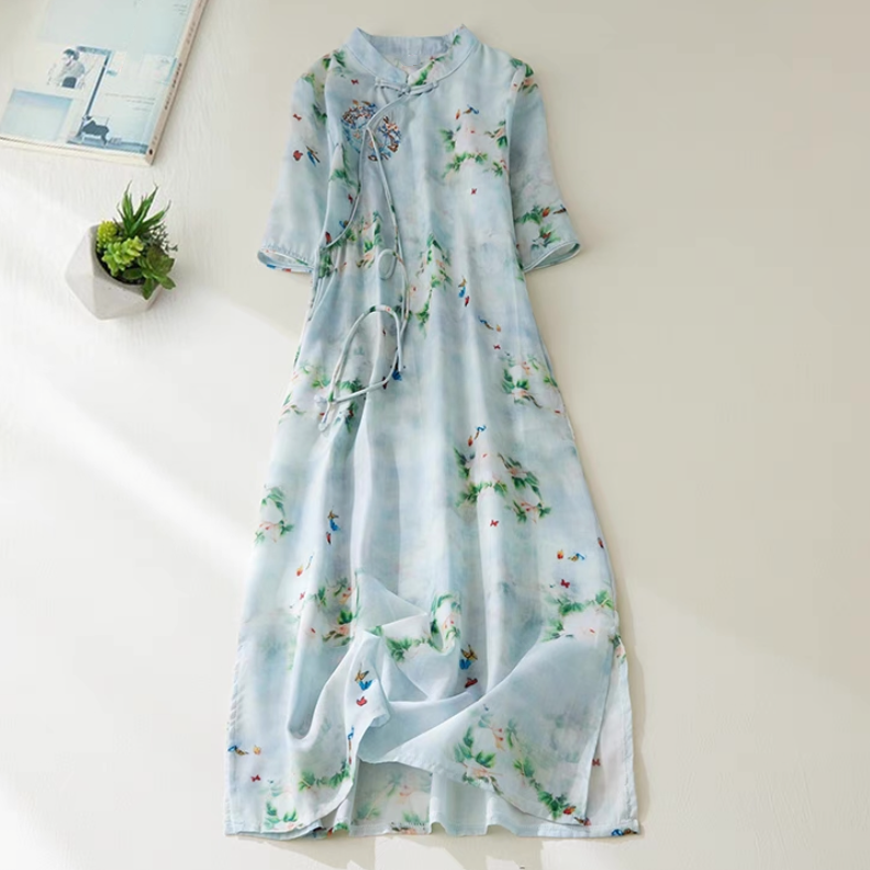 夏、ワンピース、綿麻 4,647円