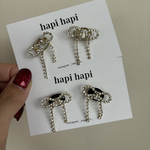 last2／ビジューリボン（クリア・ブラック）