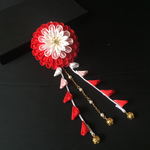 つまみ細工-七五三髪飾り真紅の花-