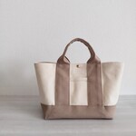帆布横長トートバッグM キナリ×ライトシナモン 倉敷帆布