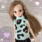 ★新作★ ミントな気分のレオパード♡ノースリーブ  ハイネック