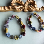 【1連15コセット】JIRI＊IVANA#czech beads#チェコビーズ　flower11㍉ mixassort/black