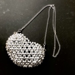 ハートの2wayビーズバッグ<3D♡Heart> ：silver ⚠️受注制作⚠️
