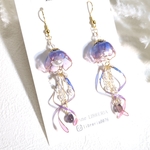 紫陽花カラーのくらげピアス（イヤリング）【ピンク紫青】N1196