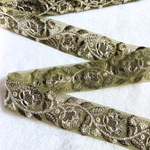 カーキ☆インド刺繍リボン  