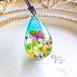森雫【秘密の花園】(ブルー)　ネックレス/ペンダント　レジンアクセサリー