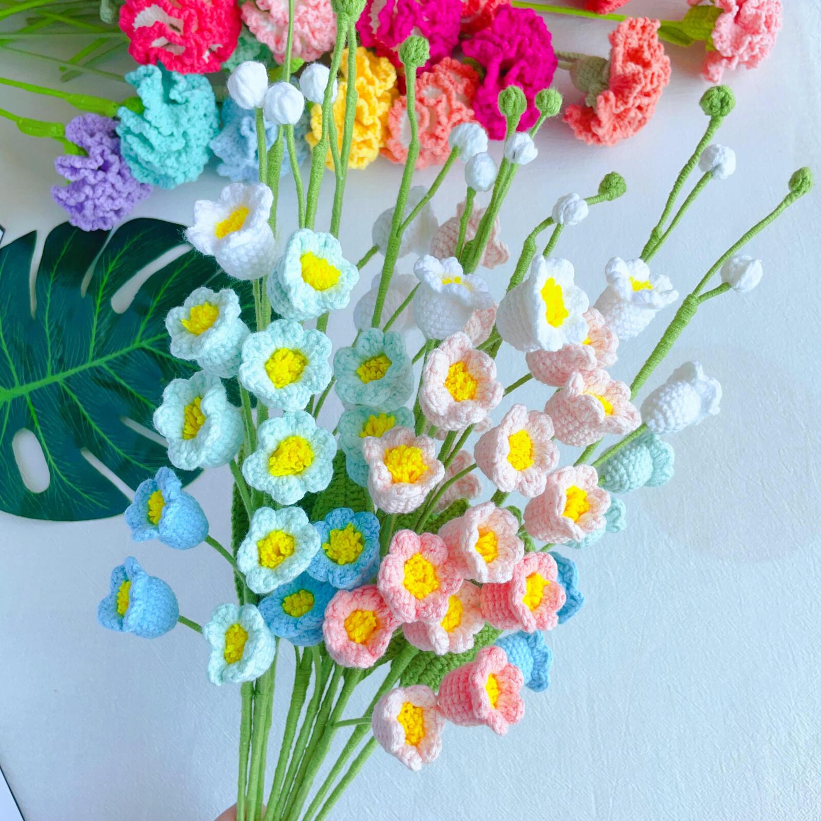 かぎ針編み物の花束 枯れない花86 本 のスズラン 。直径 96