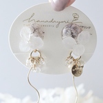 紫陽花纏う耳飾り　ﾗｳﾝﾄﾞ×ﾌﾞﾙｰ❁︎ピアス　イヤリング