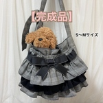 【即納】【完成品】犬 ペット スリング《3段フリル＋リボンベルト》S〜Mサイズ